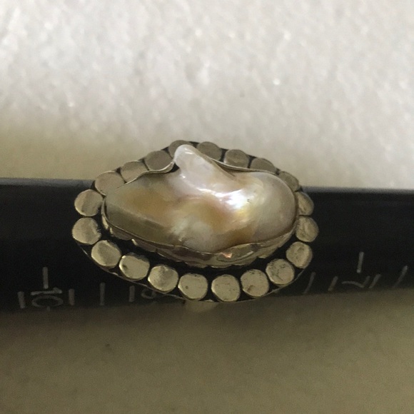 Vintage 925 Biwa pearl ring - Picture 3 of 4